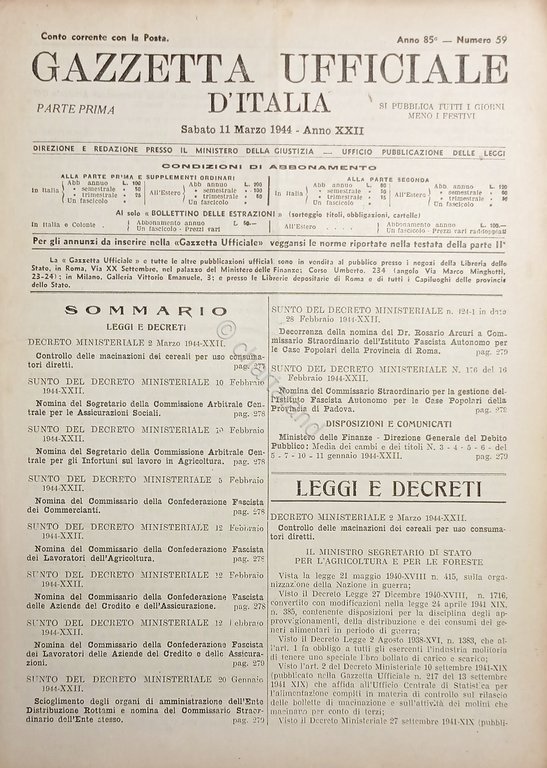 Gazzetta Ufficiale d'Italia N. 59 - 1944