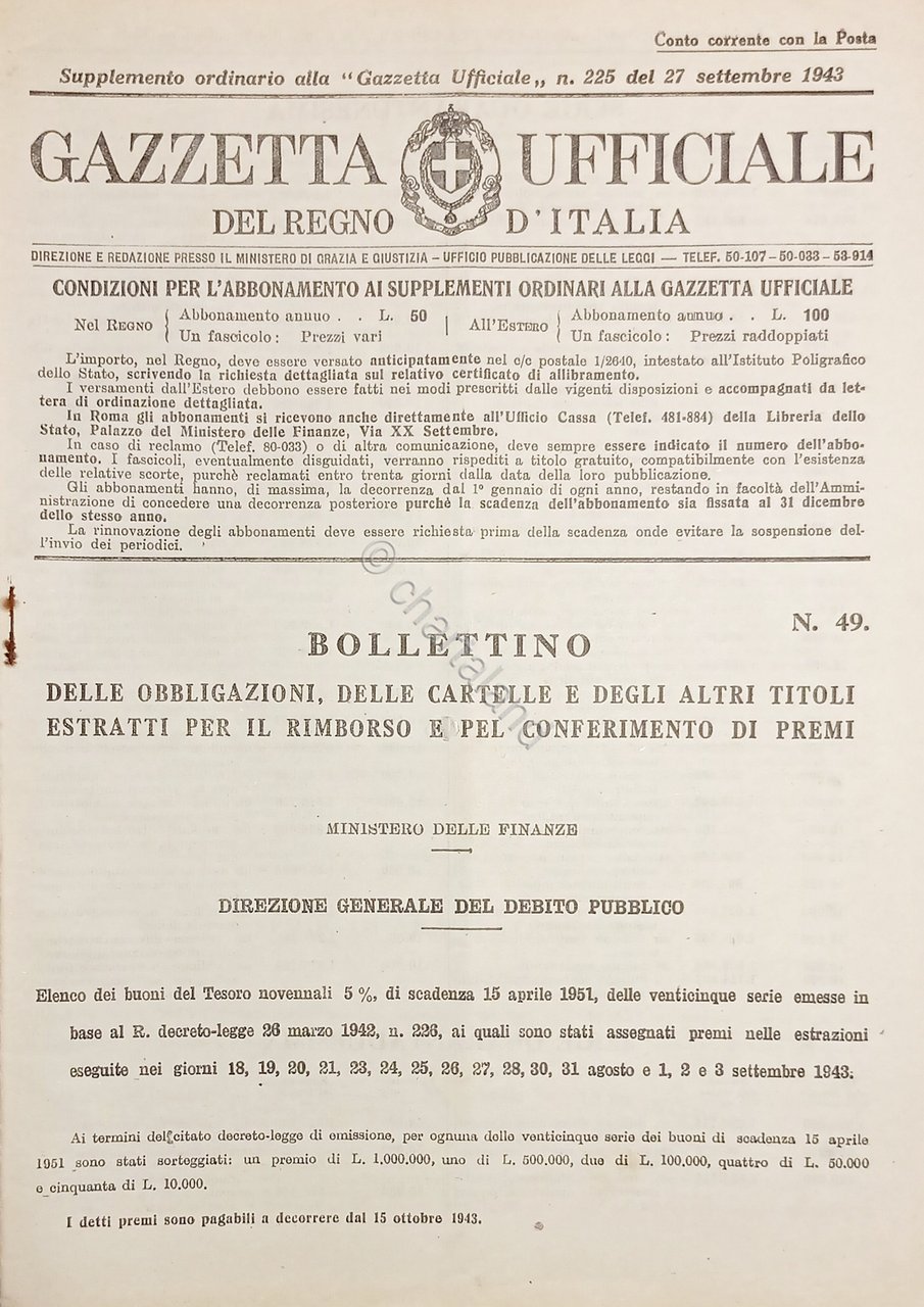 Gazzetta Ufficiale del Regno d'Italia N. 225 - 1943