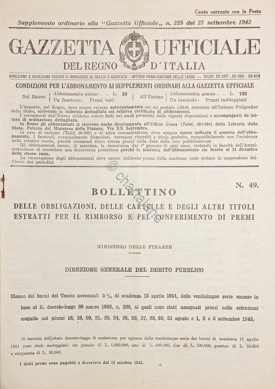 Gazzetta Ufficiale del Regno d'Italia N. 225 - 1943