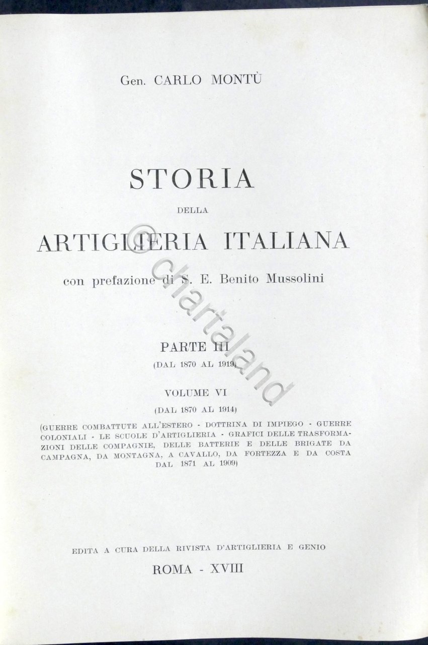 Gen. Carlo Montù - Storia della Artiglieria Italiana - Parte … | Immagine principale