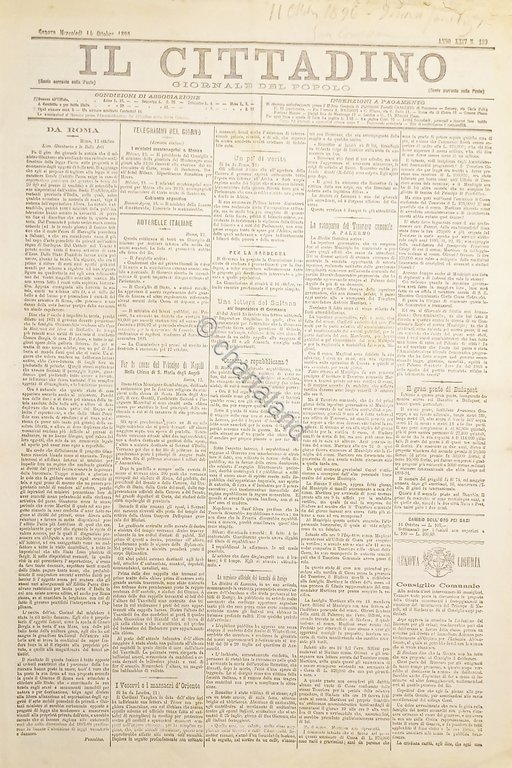 Genova Giornale del Popolo Il Cittadino N. 289 Scomparsa Tesoriere …