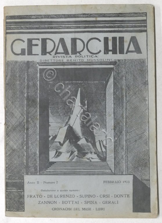 Gerarchia - Rivista politica direttore Benito Mussolini - Anno II - N. 2 - 1923