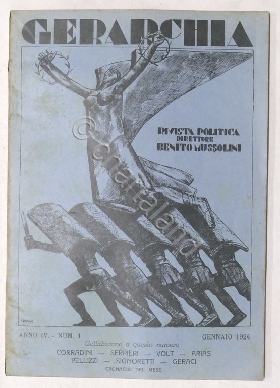 Gerarchia - Rivista politica direttore Benito Mussolini - Anno IV - N. 1 - 1924