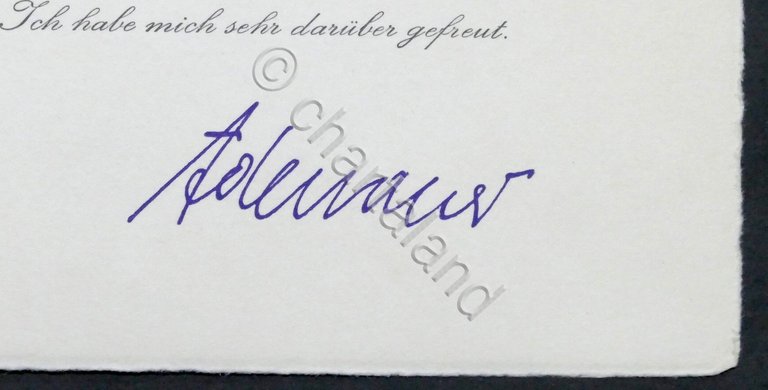 Germania CDU - Biglietto ringraziamento con autografo di Konrad Adenauer …