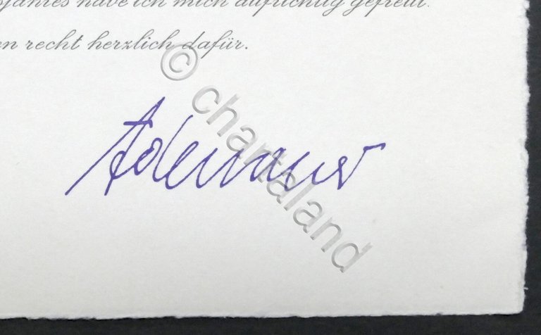 Germania CDU - Biglietto ringraziamento con autografo di Konrad Adenauer …