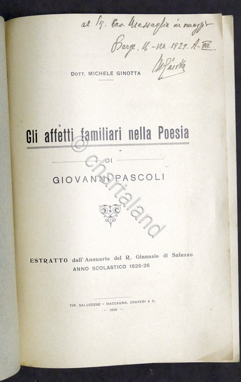 Ginotta Gli affetti familiari nella poesia di Pascoli - 1926 … | Immagine Gallery 3
