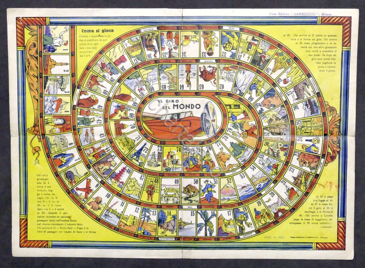Gioco dell'Oca - Il Giro del Mondo - ed. 1933 …