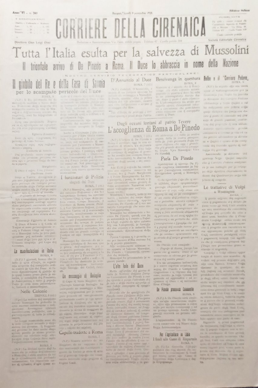 Giornale - Corriere della Cirenaica N. 241 - 1925 La …