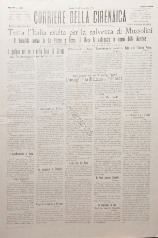 Giornale - Corriere della Cirenaica N. 241 - 1925 La …