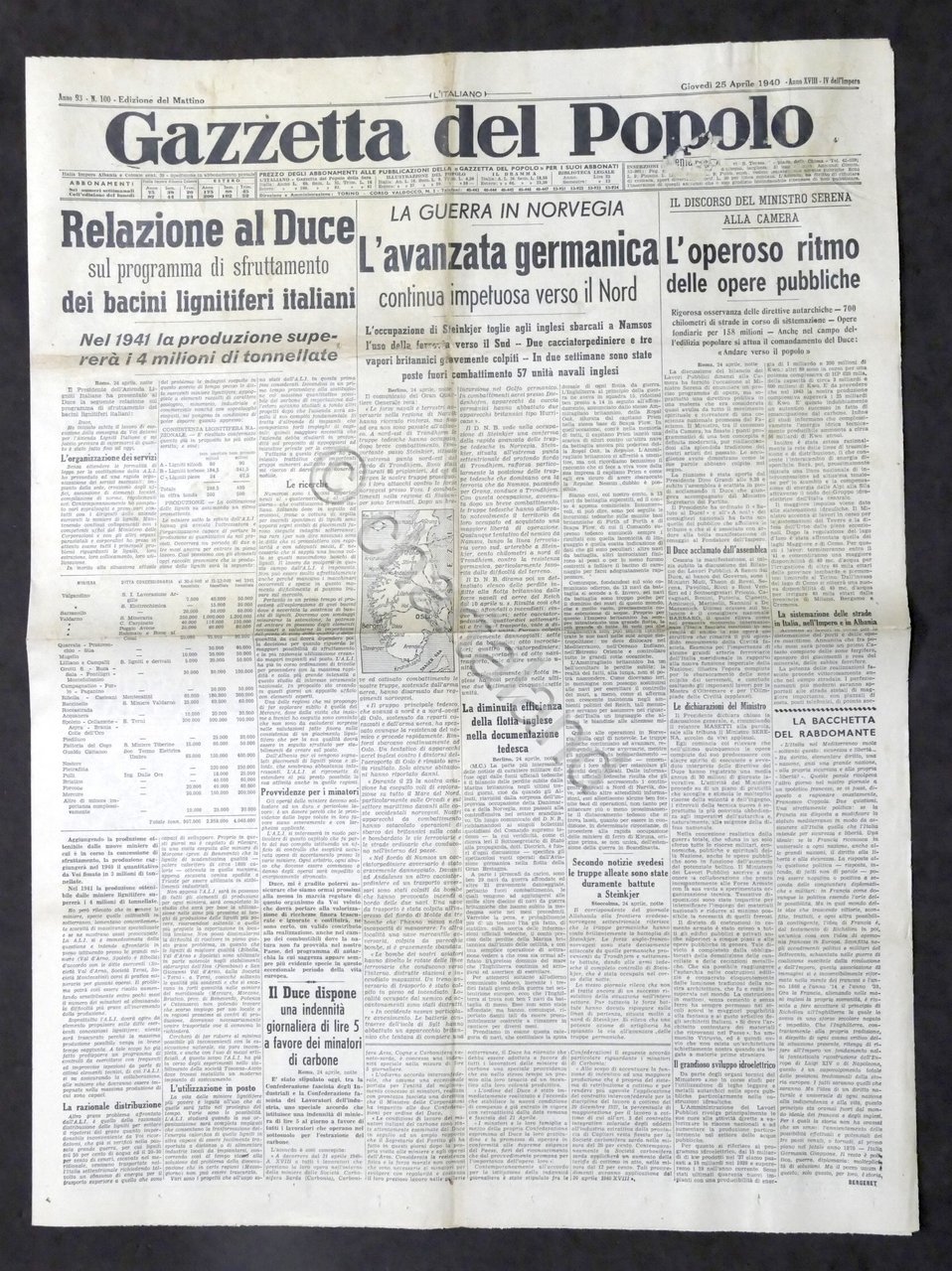 Giornale - Gazzetta del Popolo N. 100 - La guerra …