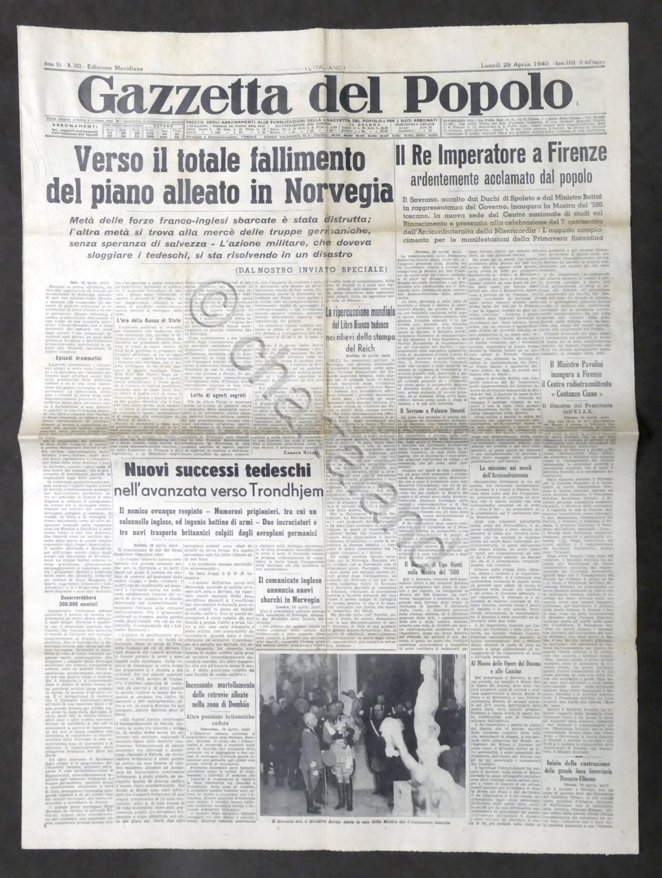 Giornale - Gazzetta del Popolo N. 103 Mer. Fallimento del …