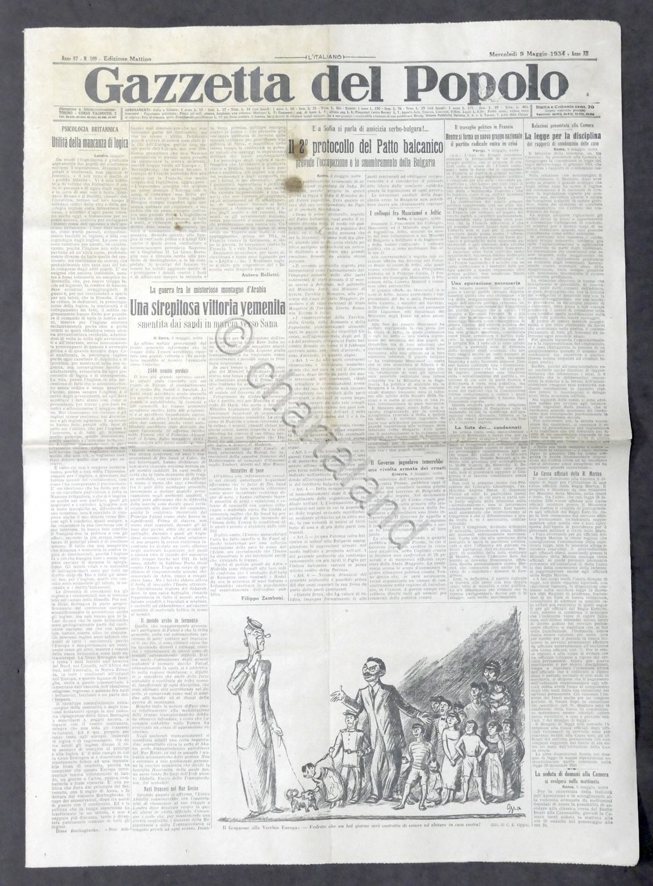 Giornale - Gazzetta del Popolo N. 109 - 2^ Protocollo …