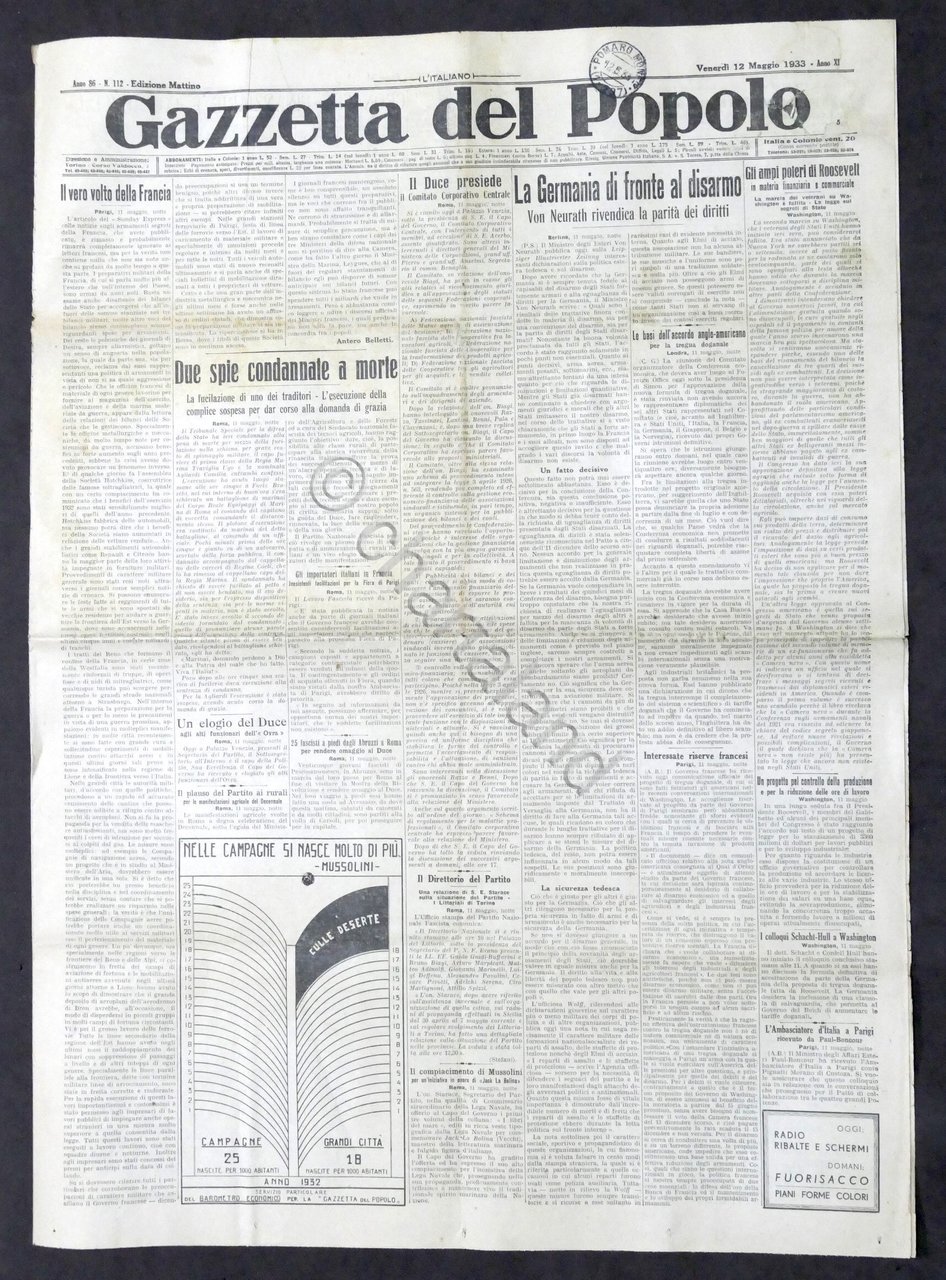 Giornale - Gazzetta del Popolo N. 112 - La Germania …
