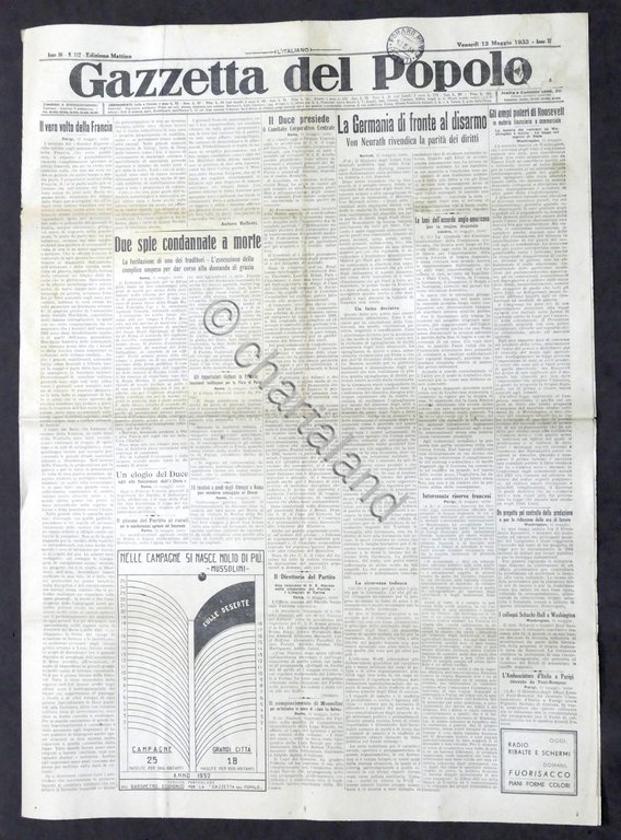 Giornale - Gazzetta del Popolo N. 112 - La Germania …