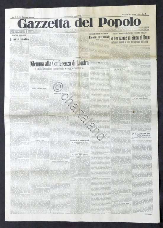 Giornale - Gazzetta del Popolo N. 154 - Dilemma alla …