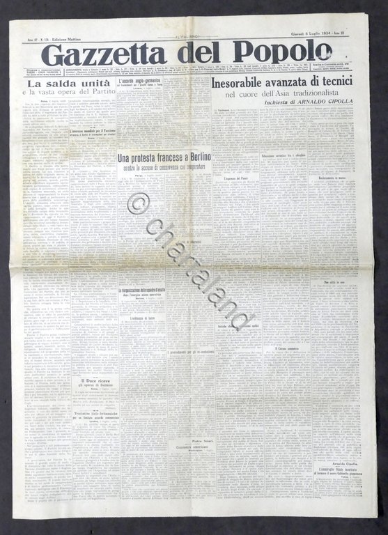 Giornale - Gazzetta del Popolo N. 158 - Una protesta …