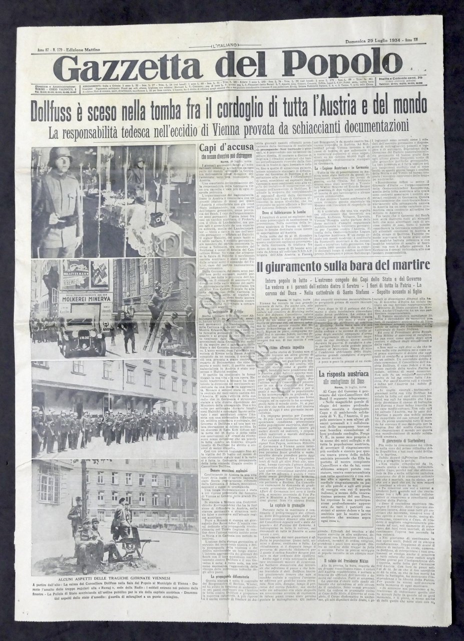 Giornale - Gazzetta del Popolo N. 179 - Aspetti tragiche …