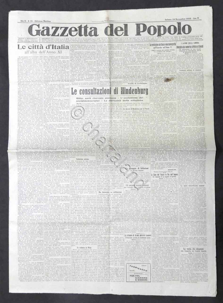 Giornale - Gazzetta del Popolo N. 276 - Le consultazioni …