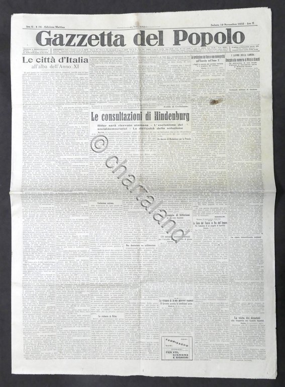 Giornale - Gazzetta del Popolo N. 276 - Le consultazioni …