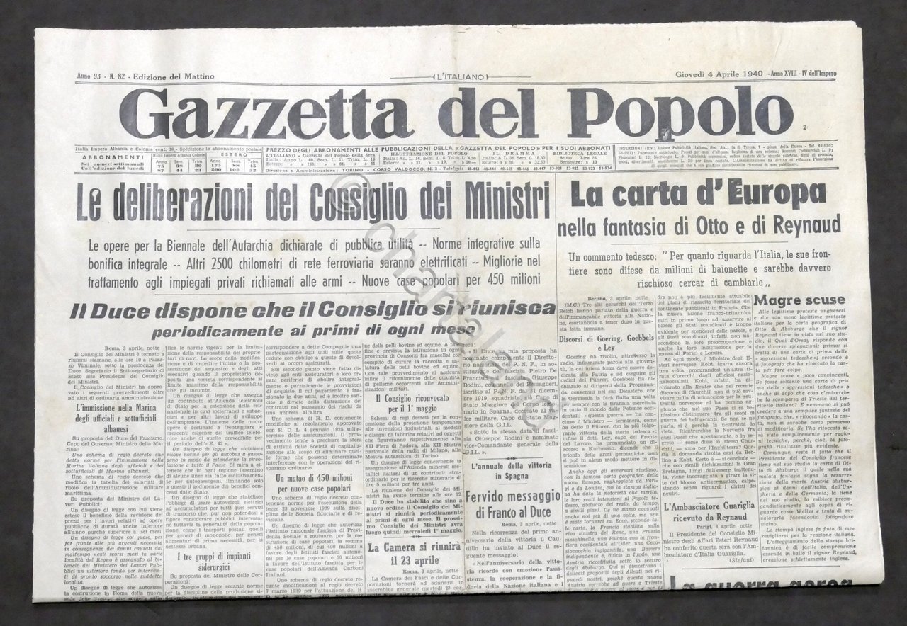 Giornale - Gazzetta del Popolo N. 82 - Deliberazioni Consiglio …