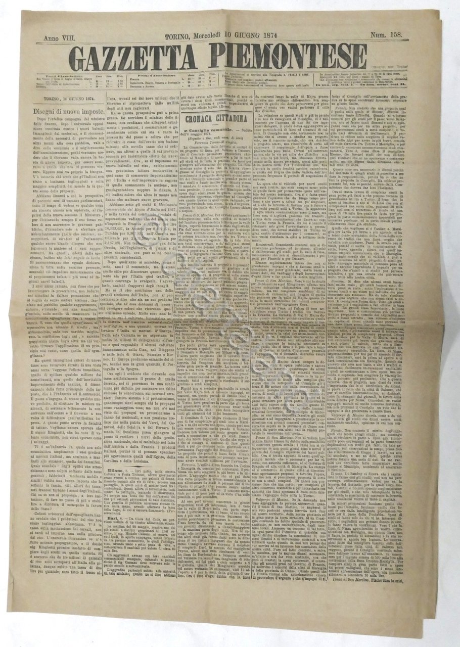 Giornale - Gazzetta Piemontese - Anno VIII - N. 158 …