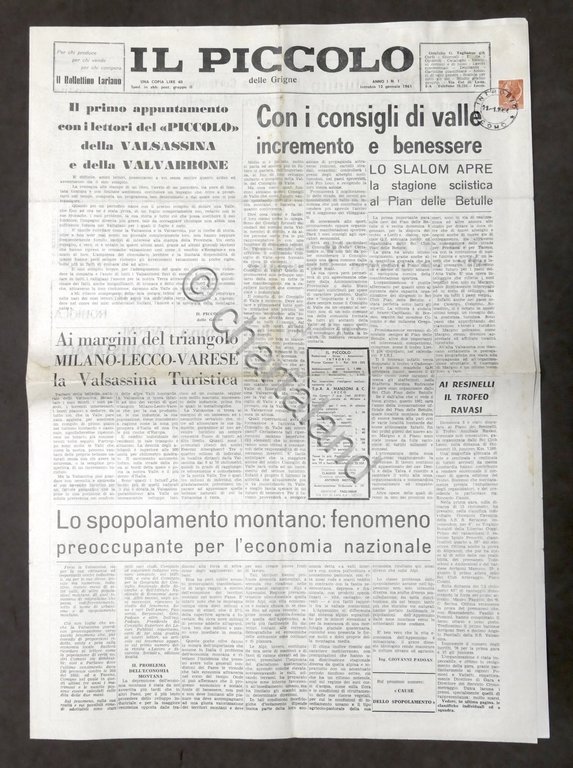 Giornale - Il Piccolo delle Grigne - Introbio - Anno …