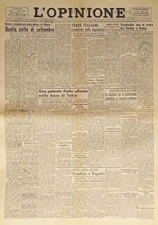 Giornale - L'Opinione N. 104 - 1945 Terre Italiane rivendicate dalla Jugoslavia