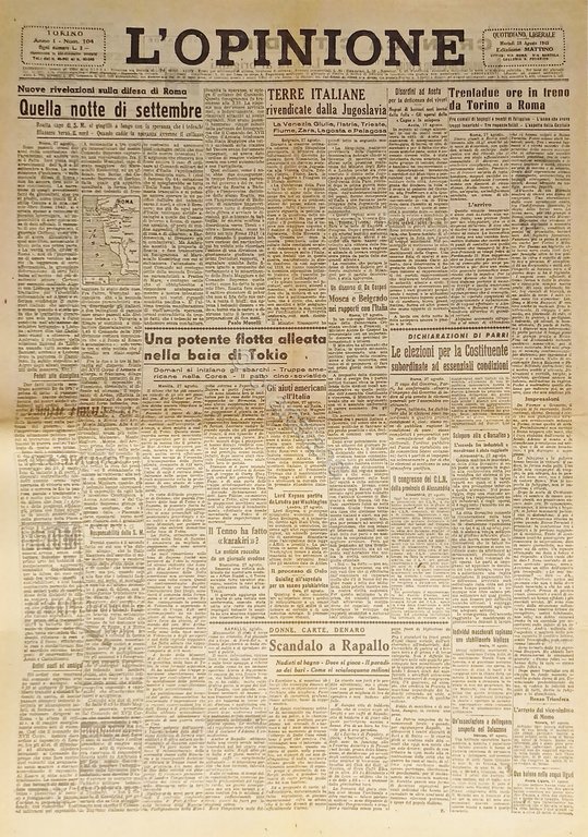 Giornale - L'Opinione N. 104 - 1945 Terre Italiane rivendicate …