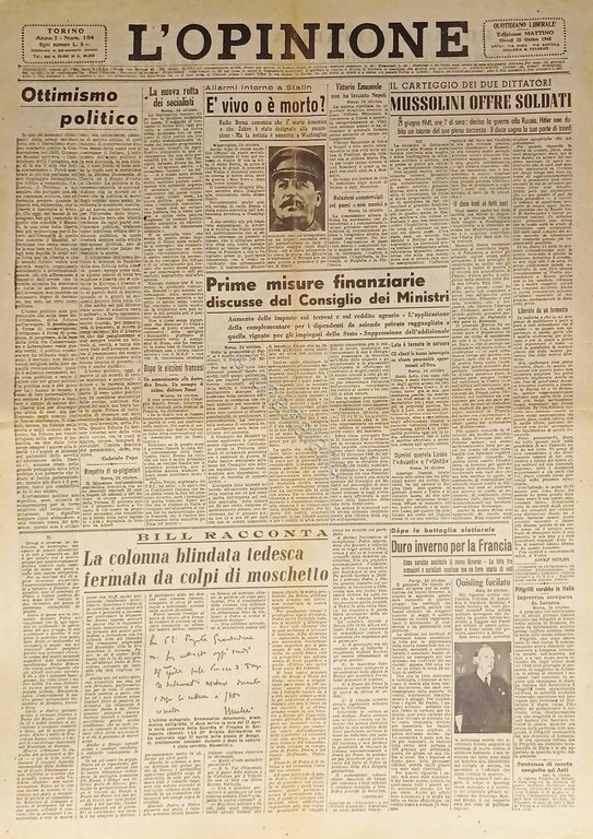 Giornale - L'Opinione N. 154 - 1945 Prime misure finanziarie | Immagine Gallery 2