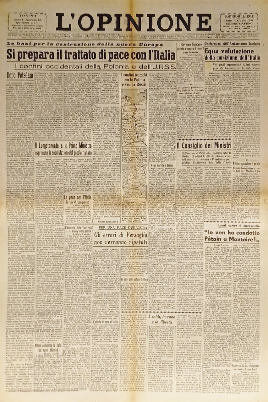 Giornale - L'Opinione N. 85 - 1945 Si prepara il … | Immagine principale