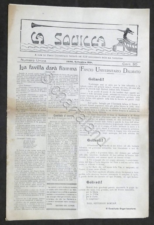 Giornale - La Squilla - Fascio Universitario Dalmato - Numero Unico - Zara 1924