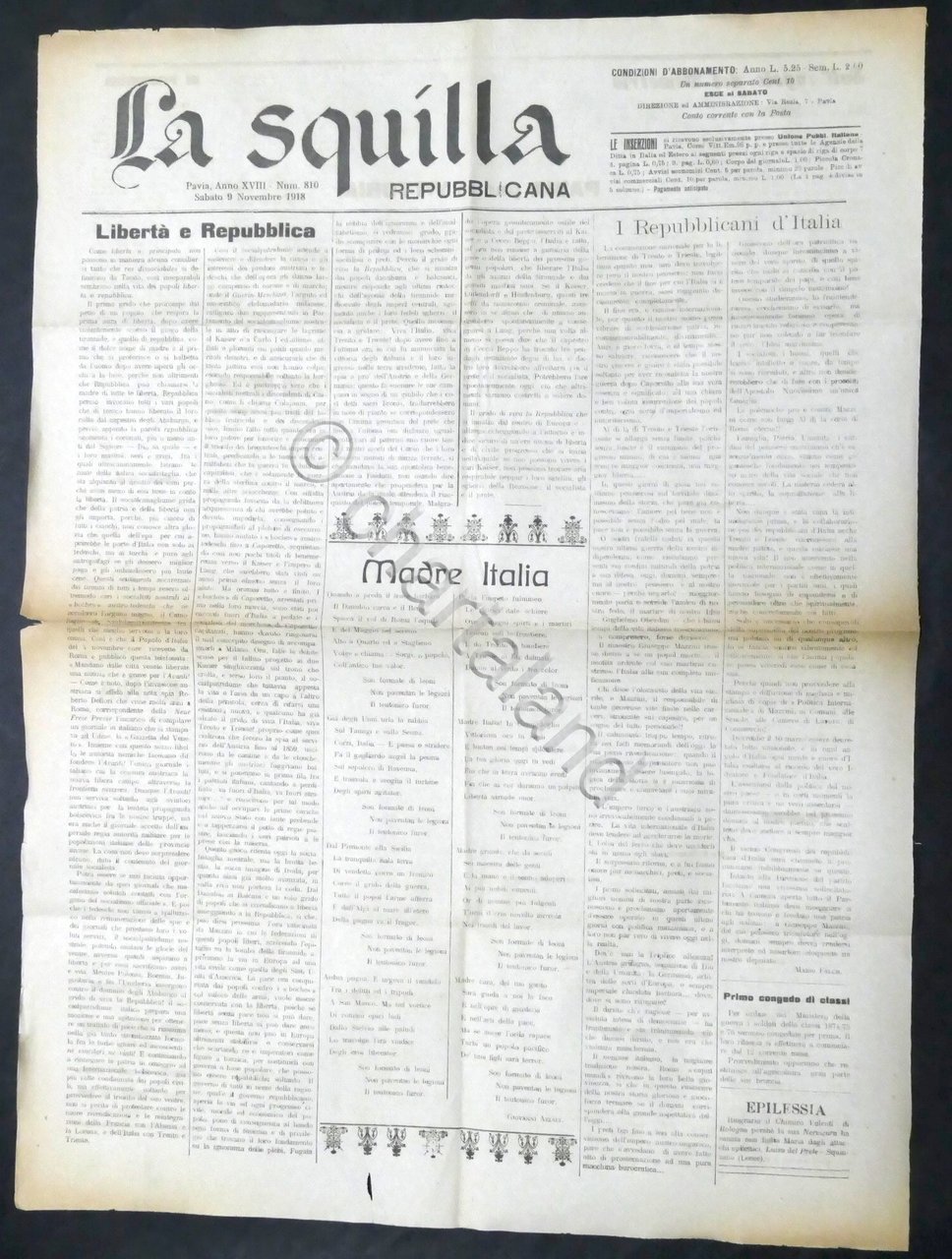 Giornale - La Squilla Repubblicana - Pavia, Anno XVIII N. …