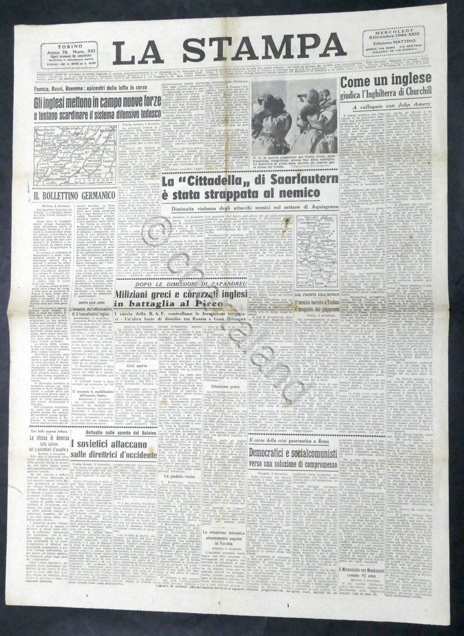 Giornale - La Stampa - N. 341 - 1944 - …