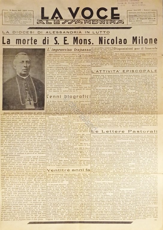 Giornale - La Voce Alessandrina N. 6 - 1945 Morte … | Immagine Gallery 2