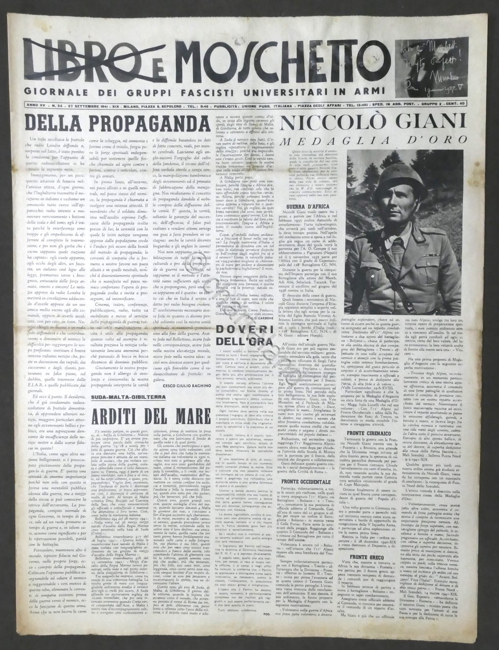 Giornale - Libro e Moschetto - Anno XV - N. …