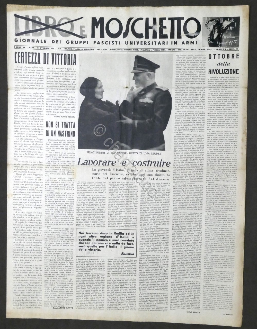 Giornale - Libro e Moschetto - Anno XV - N. … | Immagine principale