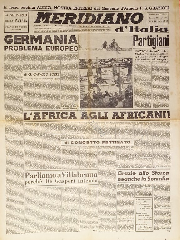 Giornale - Meridiano d'italia N. 20 - 1949 Germania problema … | Immagine Gallery 2