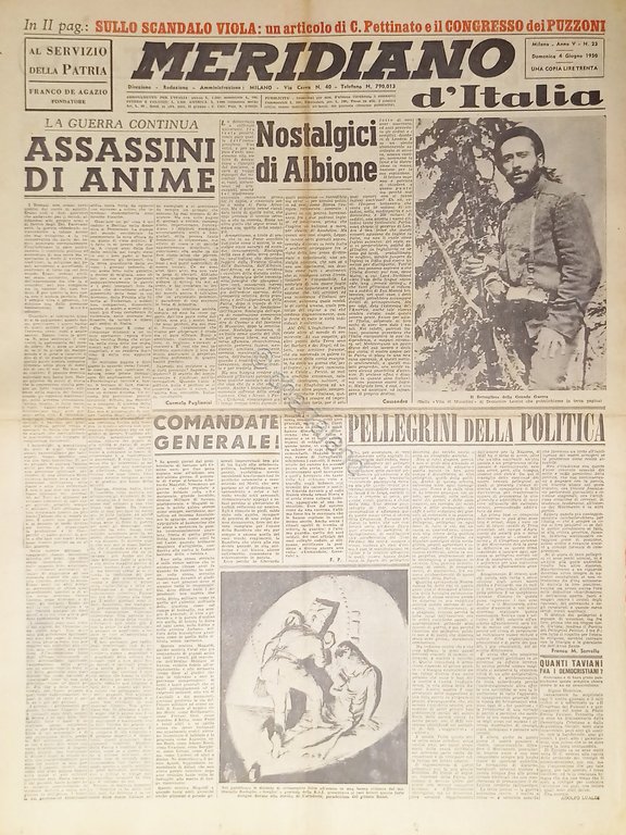 Giornale - Meridiano d'italia N. 23 - 1950 Nostalgici di … | Immagine Gallery 2