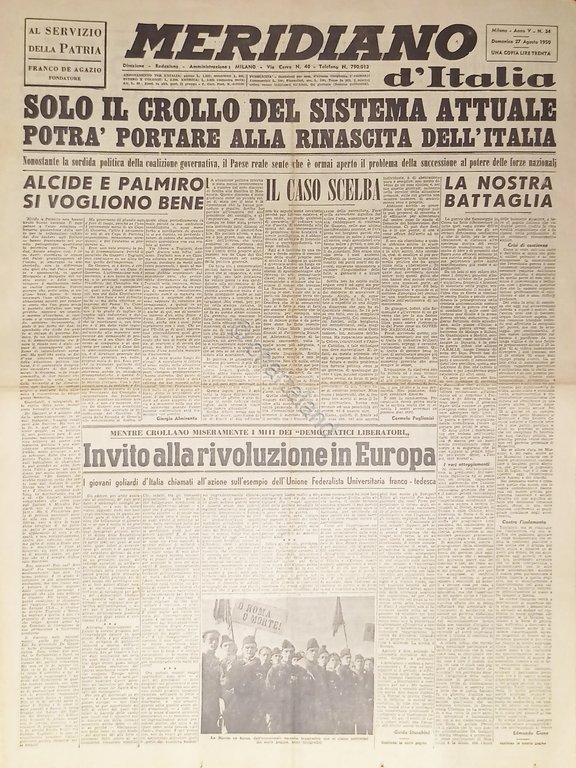 Giornale - Meridiano d'italia N. 34 - 1950 Invito alla … | Immagine Gallery 2