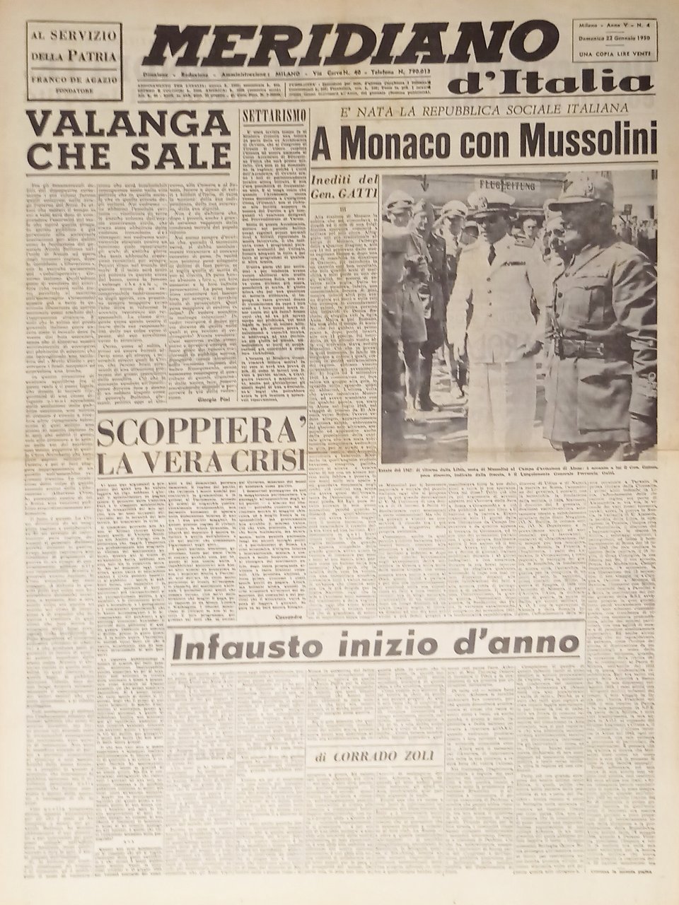 Giornale - Meridiano d'italia N. 4 - 1950 A Monaco … | Immagine principale