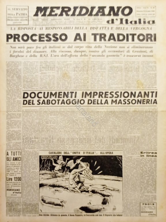 Giornale - Meridiano d'italia N. 40 - Processo ai traditori … | Immagine Gallery 2