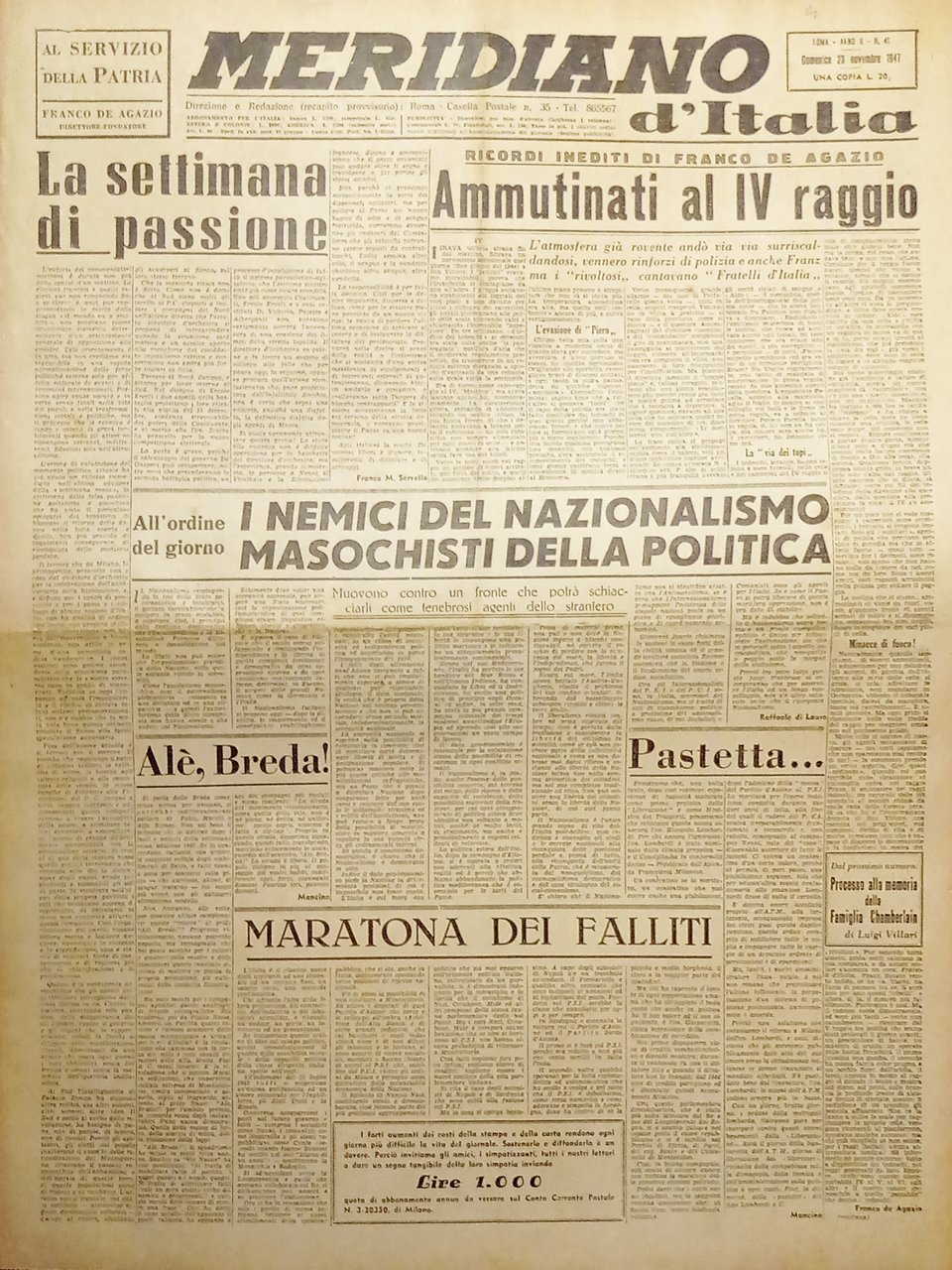 Giornale - Meridiano d'italia N. 41 - I Nemici del … | Immagine principale