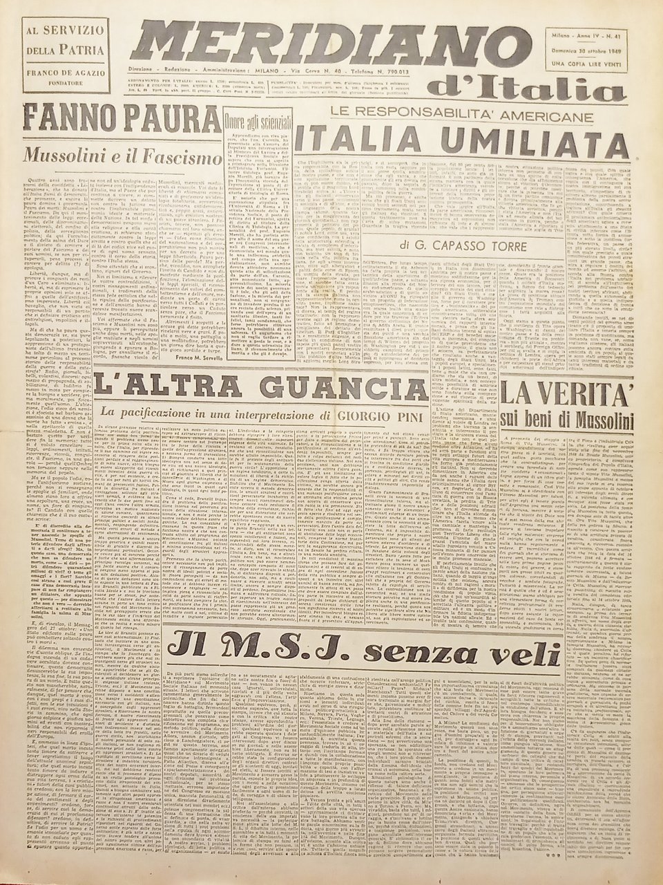 Giornale - Meridiano d'italia N. 41 - La verità sui …