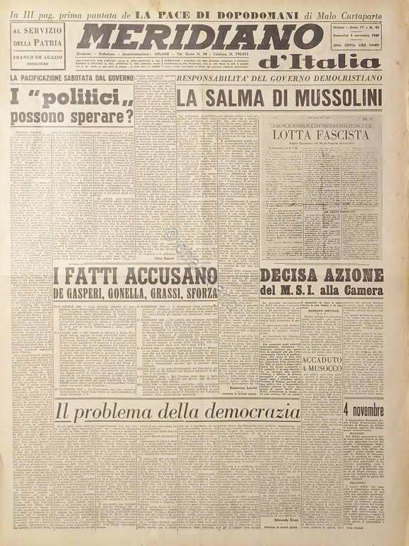 Giornale - Meridiano d'italia N. 42 - La salma di … | Immagine Gallery 2