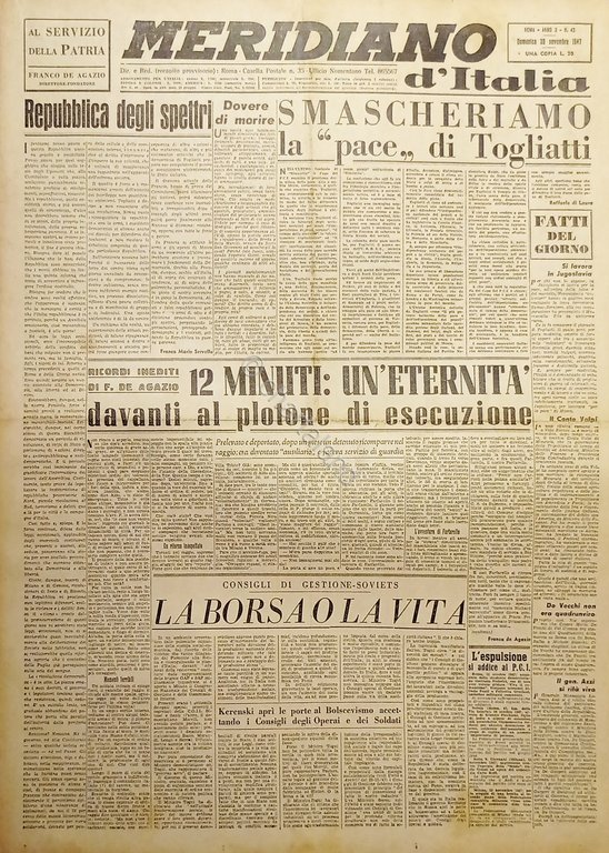 Giornale - Meridiano d'italia N. 42 - Smascheriamo la pace … | Immagine Gallery 2