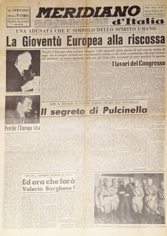 Giornale - Meridiano d'italia N. 43 - 1950 Il segreto di Pulcinella