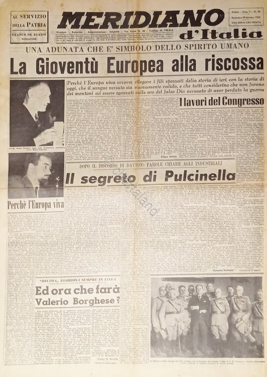 Giornale - Meridiano d'italia N. 43 - 1950 Il segreto … | Immagine Gallery 2