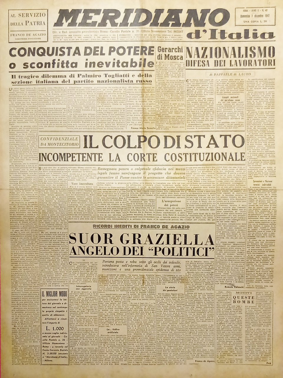 Giornale - Meridiano d'italia N. 43 - Conquista del potere … | Immagine principale