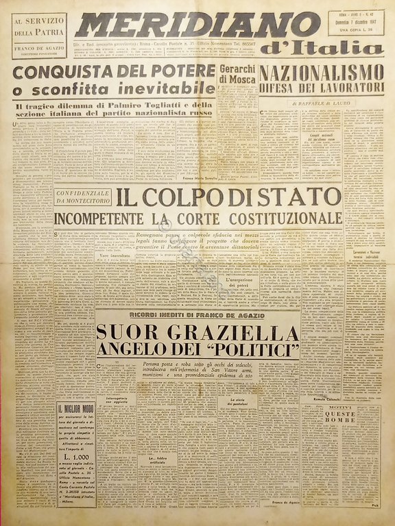 Giornale - Meridiano d'italia N. 43 - Conquista del potere … | Immagine Gallery 2