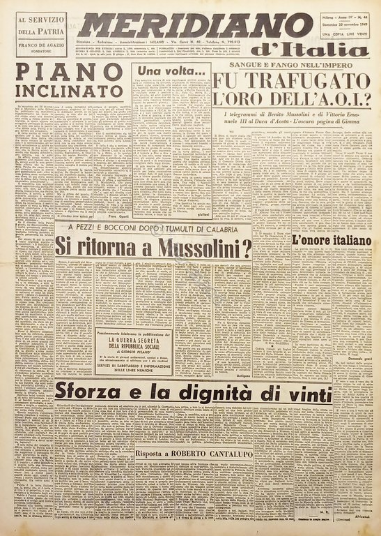 Giornale - Meridiano d'italia N. 44 - Si ritorna a … | Immagine Gallery 2